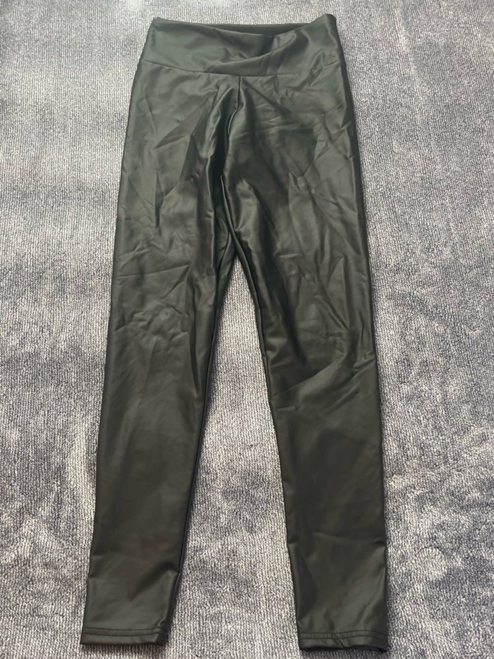 SHEIN Black Faux Leather Leggings for Women